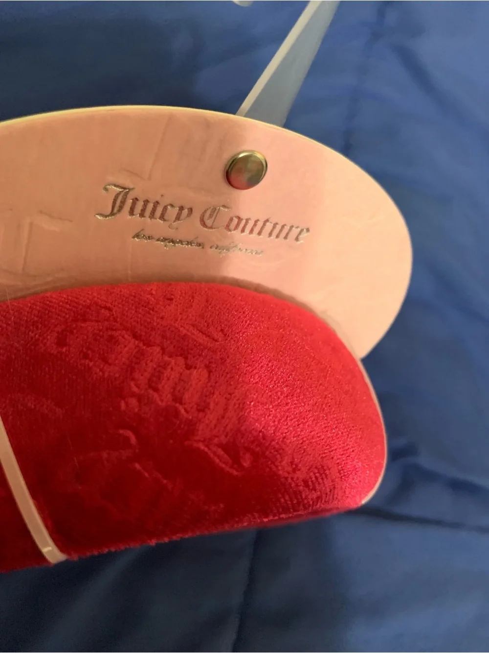 Juicy Couture Hot Pink Embossed Velvet Padded Headband NWT
